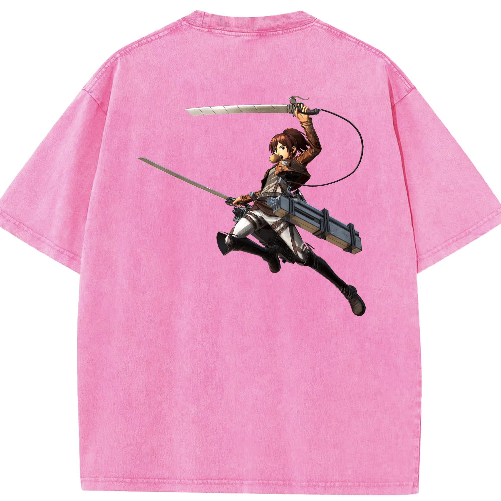 （画像用） 進撃の巨人 サシャ·ブラウス Attack on Titan Sasha Blaus 綿100% ヴィンテージ風 半袖Tシャツ（背面プリント）